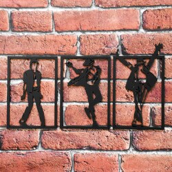 3-Part Wooden Wall Art - Michael Jackson | Black