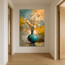 Umelecký obraz - Zlatisté kvety vo váze