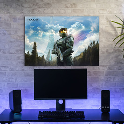 Drevený gaming obraz - Halo s Master Chiefom