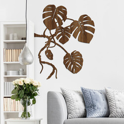 Drevená Monstera na stenu  | Orech