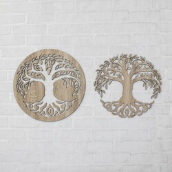 2 az 1-ben fából készült életfák - Hod és Netzach | Sonoma Tölgy