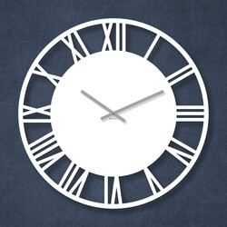 Fa falióra - Római számok - Silver | Fehér