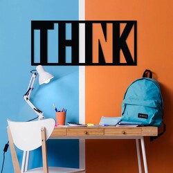 Drevený nápis na stenu - THINK | Čierna