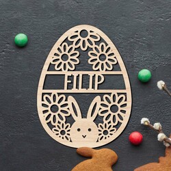 Wooden Easter Egg with Name | Beech plywood