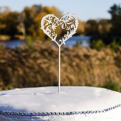 Svadobná zapichovačka do kvetov - Srdce