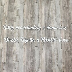 Drevený citát o domove - nálepka na stenu | Biela