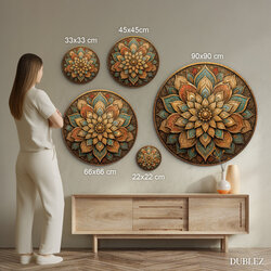 Wooden round mandala - Shanti