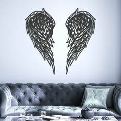 Wooden Angel Wings on the Wall | Anthracite Gray