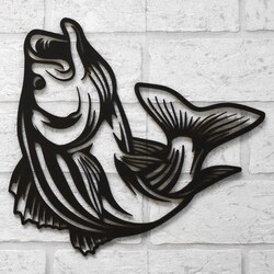 Wooden Wall Art of Fish - Roach | Black