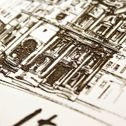 3D fa gravírozott falikép - Róma, Olaszország | Fehér