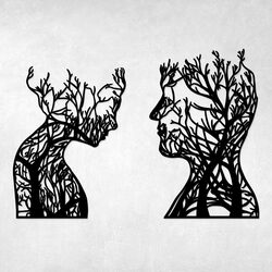 2-piece Wooden Wall Art - Soul of the Forest | Black