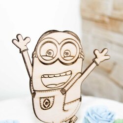 Drevená figúrka na tortu - Mimoni