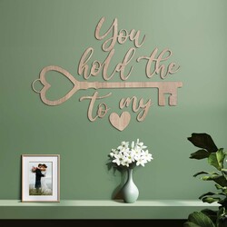 Wooden Love Quote on the Wall - Key | Oak Sonoma