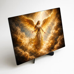 Drevený obraz - Anjel ochrany