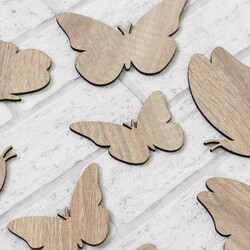Decorative 3D Butterflies on the Wall 6 pcs | Oak Sonoma