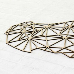 Polygonálna mapa Slovenska na stenu  | Dub Sonoma