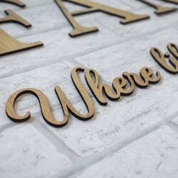 Wooden Sticker - Quote about Family  | Gold Craft Oak