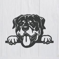 3D drevený obraz - Rotvajler | Antracitovo-šedá