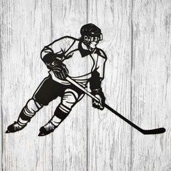 Gift for a Hockey Player - Wooden Wall Art | Black