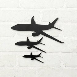 Repülőgép a világtérképhez | Fekete