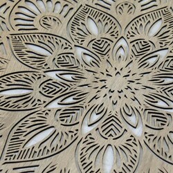Cut-Out Wooden Mandala - Symmetry | Oak Sonoma