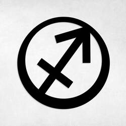 Drevený obraz - Znamenie zverokruhu Strelec | Čierna