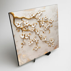 Wooden Wall Art - Golden Branch