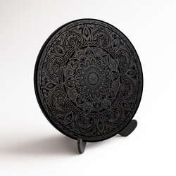 Moon mandala for the wall - Obsidian