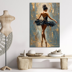 Moderný obraz baletky - Zlatý tanec