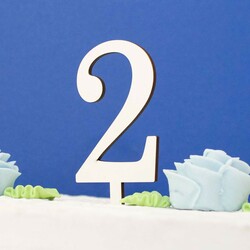 Drevené čísla - zápichy do torty | Biela