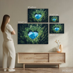 Fa falikép - Erdő szív alakban