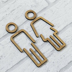 Drevené označenie dverí na WC - Dámske/Pánske   | Dub zlatý