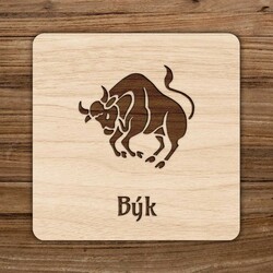 Drevený podpivník - Znamenie býk