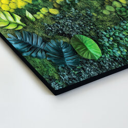 Dřevěný obraz s efektem mechu - Zelená zahrada