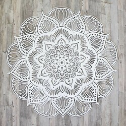 Vyrezávaná 3D Mandala - lotosový kvet | Biela