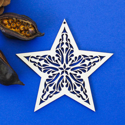 Drevená hviezda na stromček | Topoľová preglejka