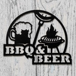 Štýlová nálepka do kuchyne - BBQ a BEER | Čierna