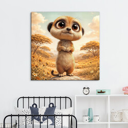 Drevený obraz pre deti - Surikata