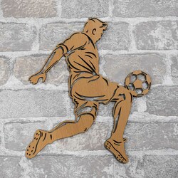 Wooden Sports Wall Art - Footballer | Beech