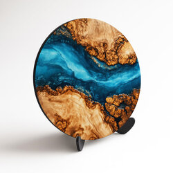 Barevný obraz na dřevě - Azure