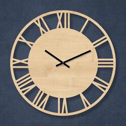 Industrial Wooden Wall Clock - Black | Maple