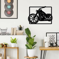 Wooden Wall Art - Chopper Motorcycle | Black