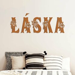 Dřevěný nápis na zeď - Láska | Třešeň