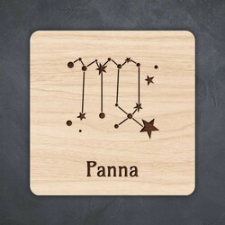 Drevená dekorácia na stôl - Podpivník znamenie Panna