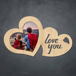 Dřevěný fotorámeček - Love you | Javor