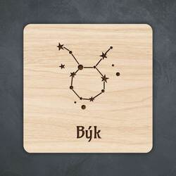 Dřevěný podtácek - Znamení ve hvězdách býk