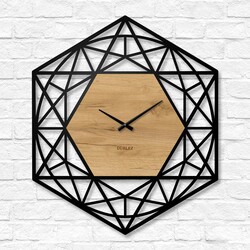 Geometrické hodiny na stenu - Polygón | Dub zlatý