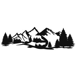Drevený obraz na stenu - Hory a les | Čierna