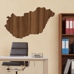 Wooden wall map - Hungary | Walnut
