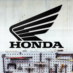 Wooden 3D Motorcycle Logo on the Wall - Honda | Black